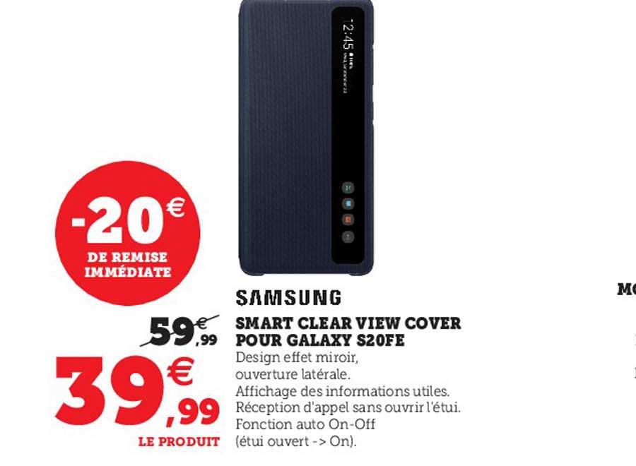 smart clear view cover pour galaxy s20fe samsung