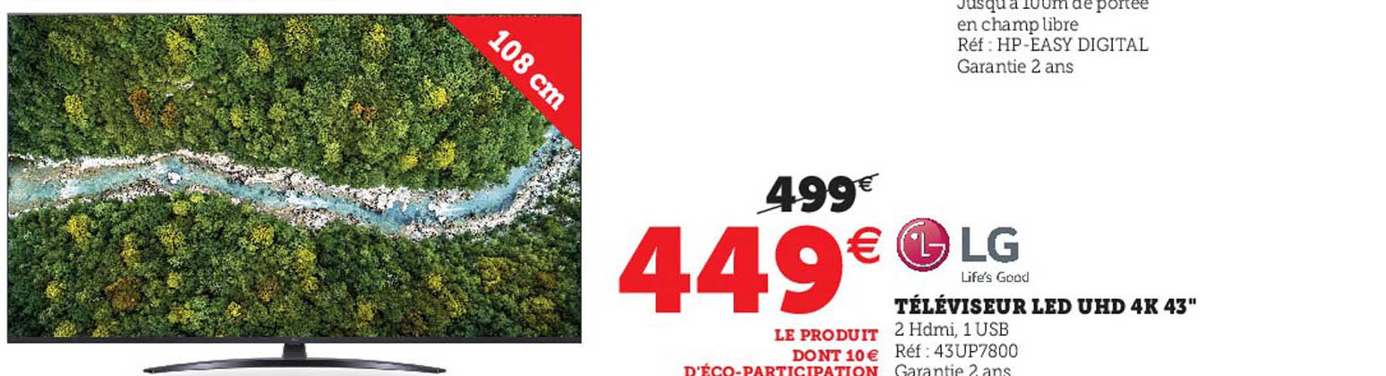 Téléviseur Led Uhd 4k 43" Lg