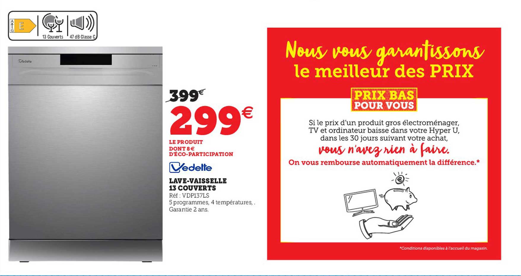 vedette lave-vaisselle 13 couverts