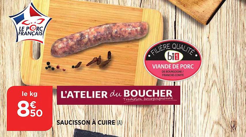 viande de porc : saucisson à cuire l'atelier du boucher