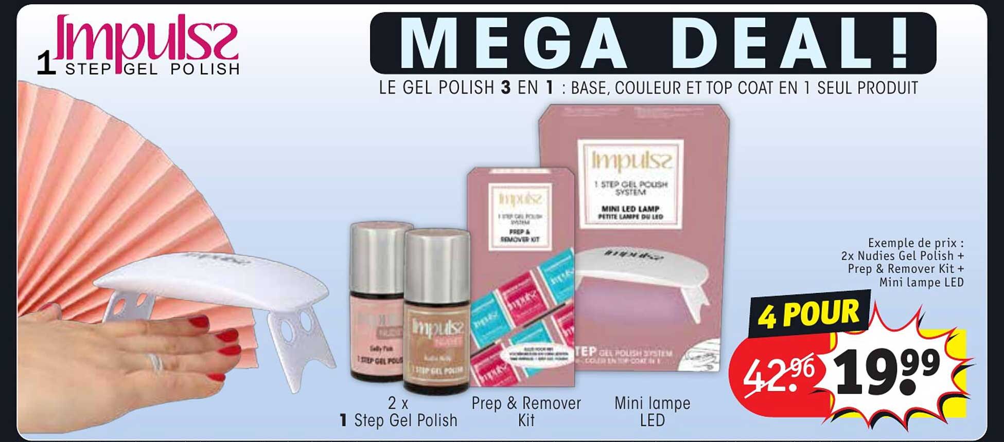 2 x nudies gel polish + prep & remover kit + mini lampe led