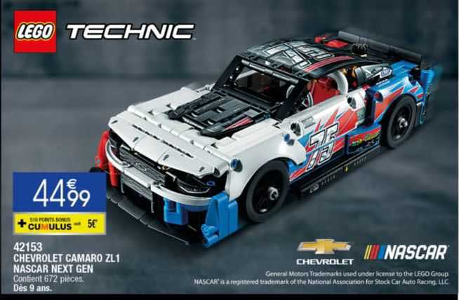 42153 chevrolet camaro zl1 nascar next gen lego technic