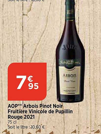 aop arbois pinot noir fruitière vinicole de pupillin rouge 2021