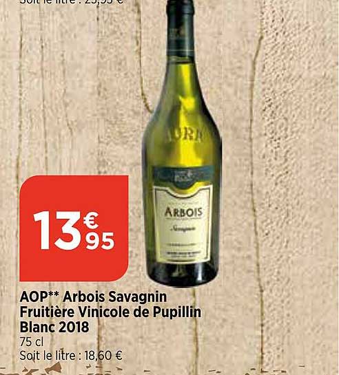 aop arbois savagnin fruitière vinicole de pupillin blanc 2018