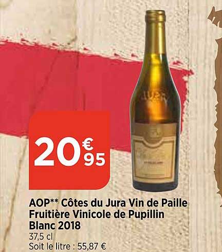 aop côtes du jura vin de paille fruitière vinicole de pupillin blanc 2018