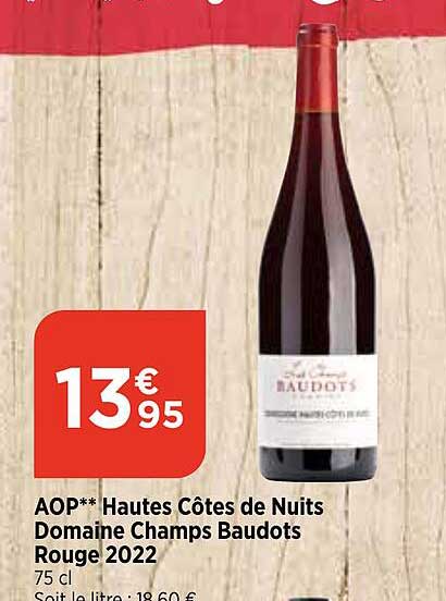 aop hautes côtes de nuits domaine champs baudots rouge 2022