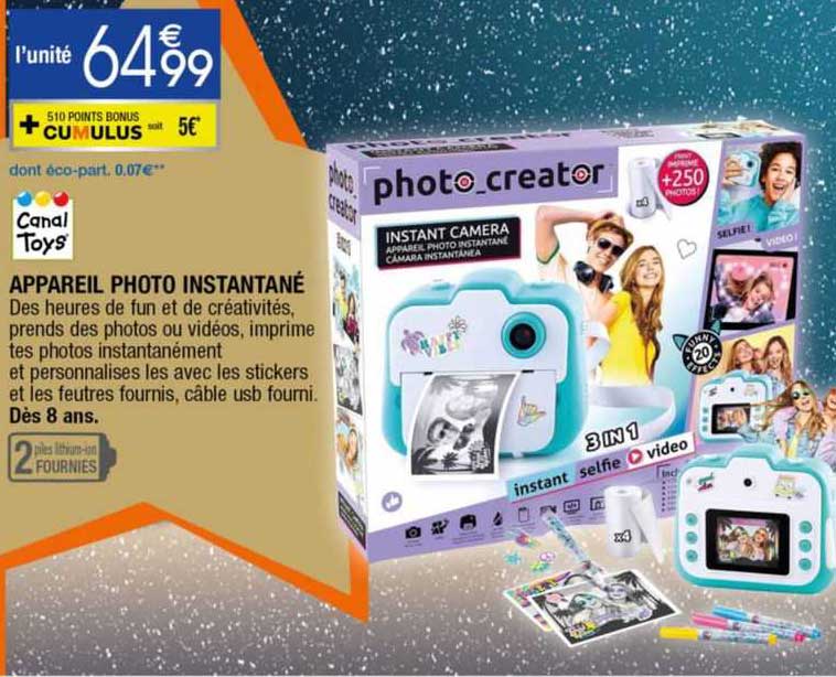 appareil photo instantané canal toys