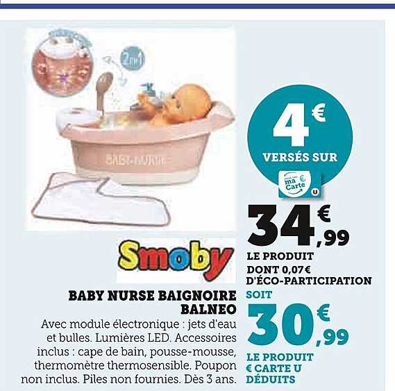 baby nurse baignoire balneo smoby