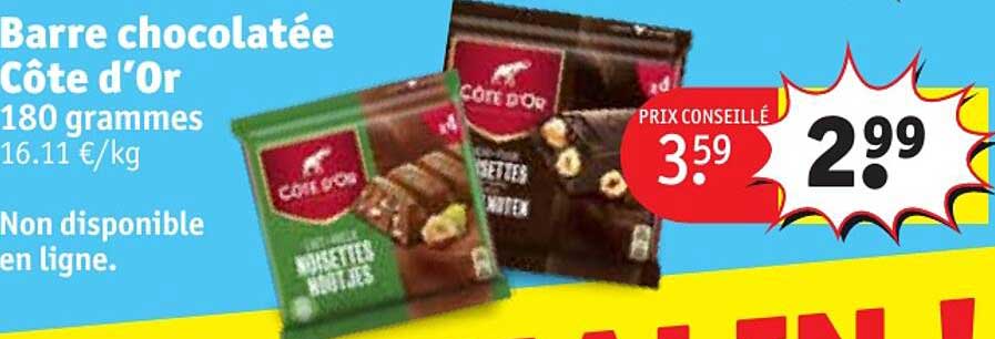 barre chocolatée côte d'or