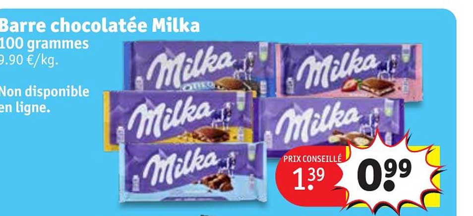 barre chocolatée milka