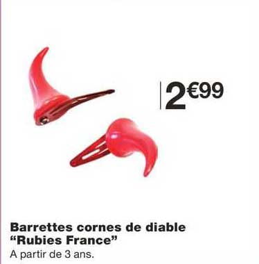 barrettes cornes de diable "rubies france"