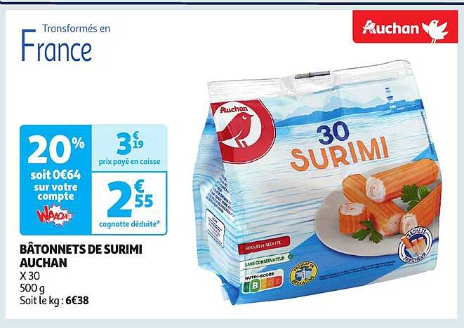 Bâtonnets De Surimi Auchan