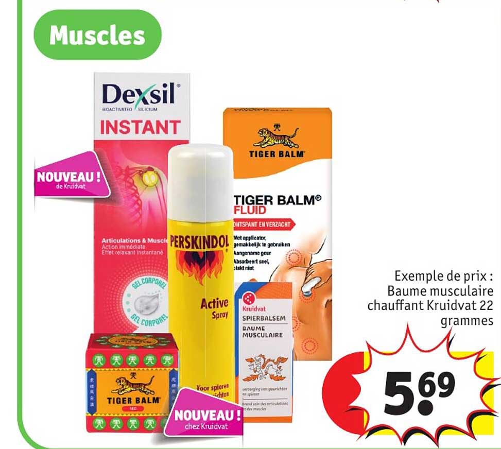 baume musculaire chauffant kruidvat 22 grammes
