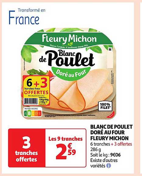 blanc de poulet doré au four fleury michon