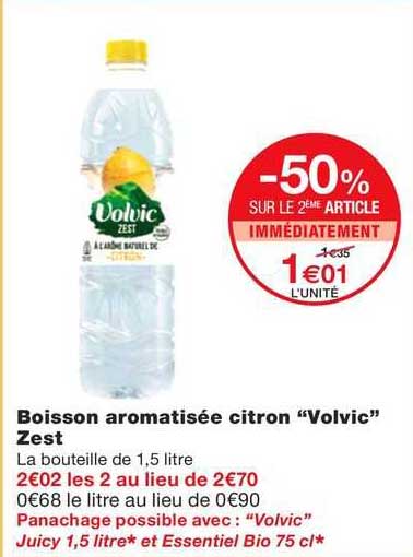 boisson aromatisée citron "volvic" zest