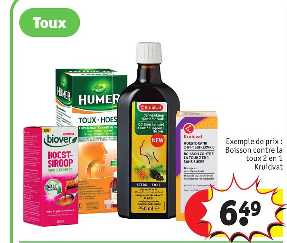 boisson contre la toux 2 en 1 kruidvat