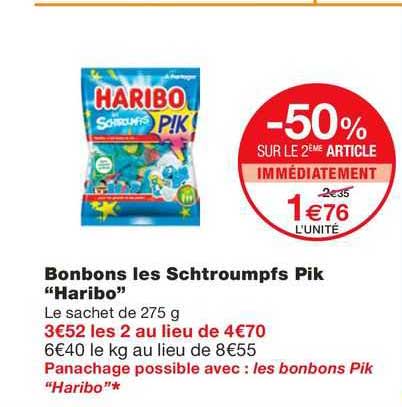 bonbons les schtroumpfs pik "haribo"
