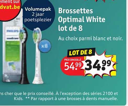 brossettes optimal white lot de 8
