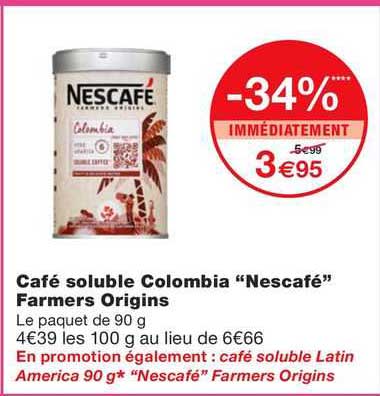 Café Soluble Colombia "nescafé" Farmers Origins