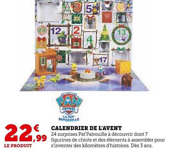 calendrier de l'avent paw patrol