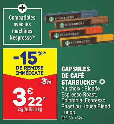 Capsules De Café Starbucks