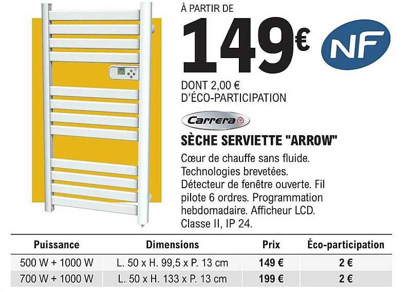 carrera sèche serviette arrow
