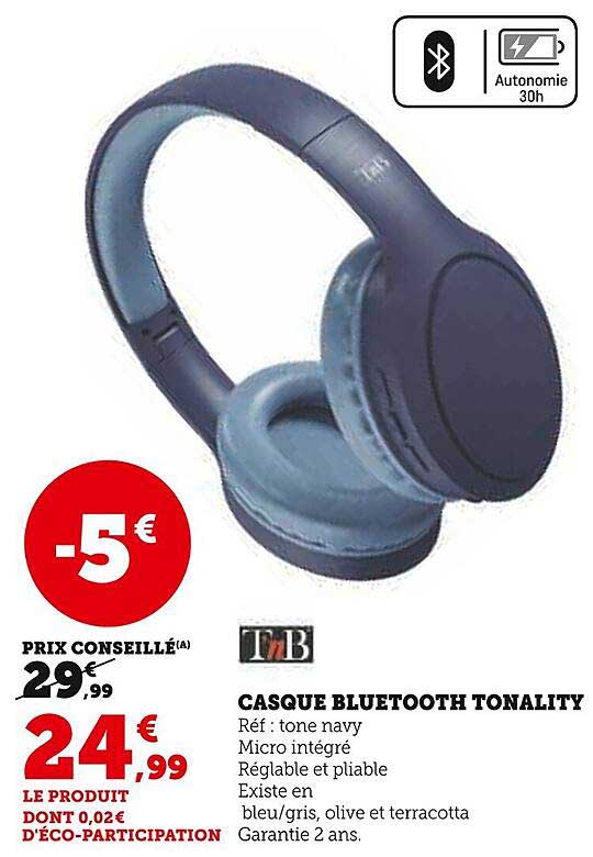 Casque Bluetooth Tonality Tnb