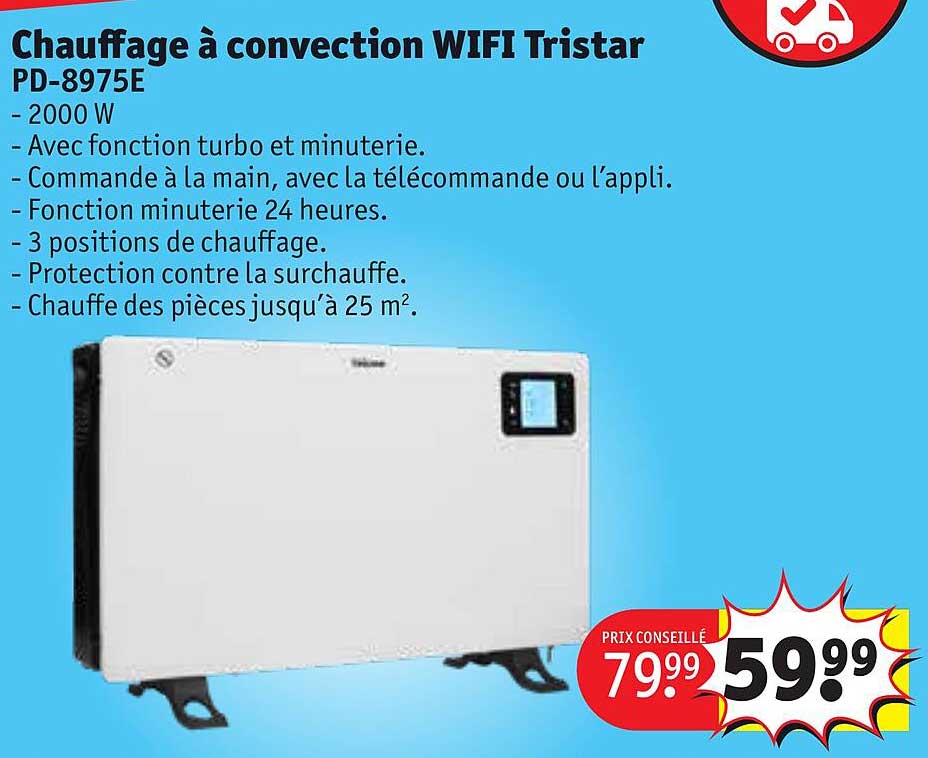 chauffage à convection wifi tristar