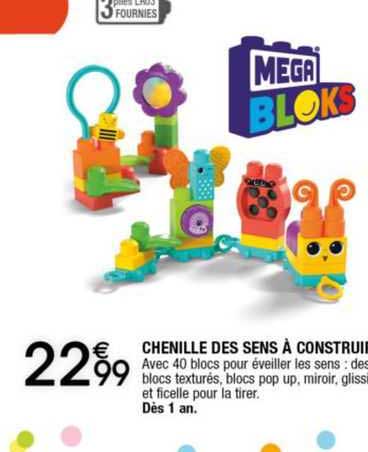 chenille des sens à contruire mega bloks