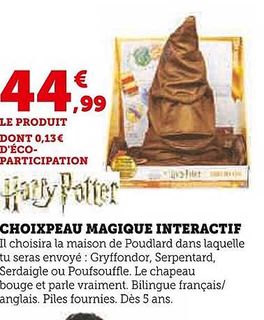 choixpeau magique interactif harry potter