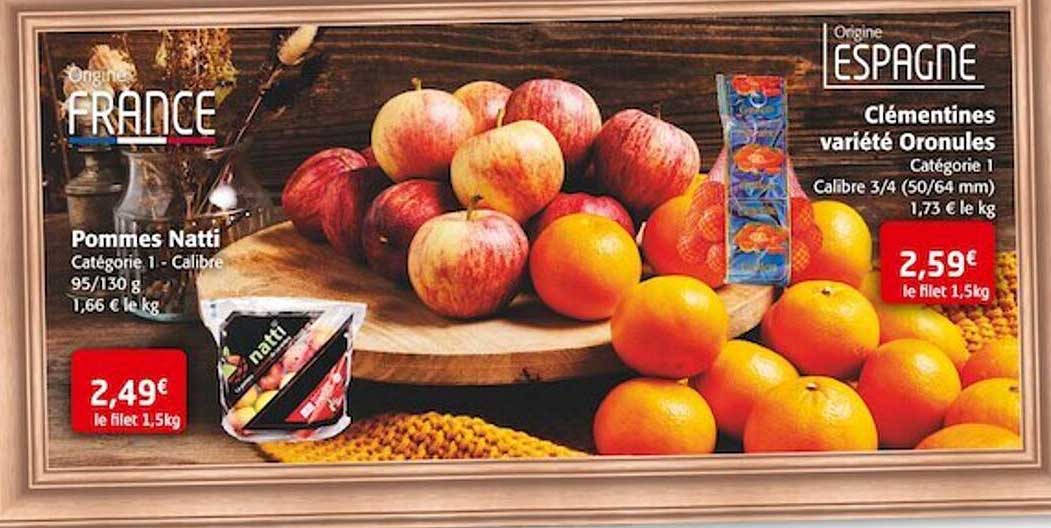 clémentines variété oronules ou pommes natti