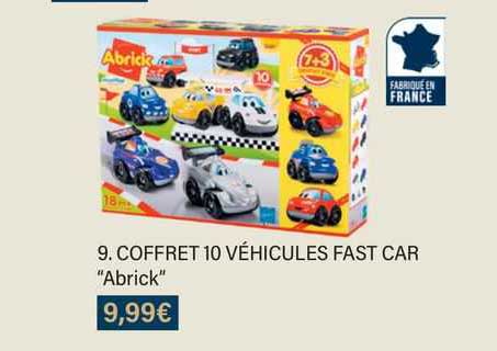 coffret 10 véhicules fast car "abrick"