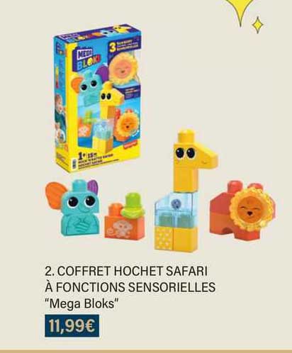 coffret hochet safari à fonctions sensorielles "mega bloks"