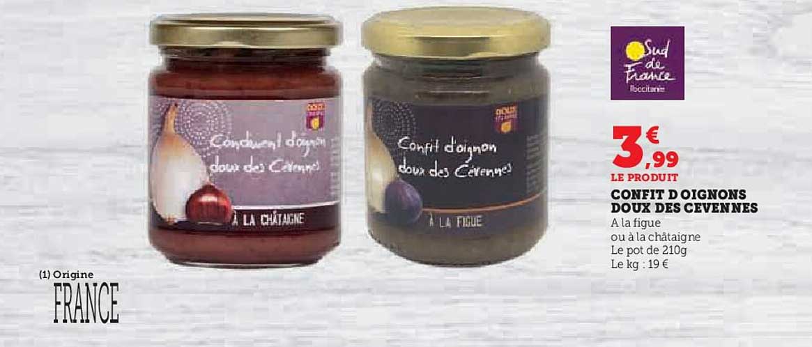 confit d'oignons doux des cevennes