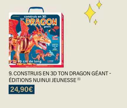 construis en 3d ton dragon géant - éditions nuinui jeunesse