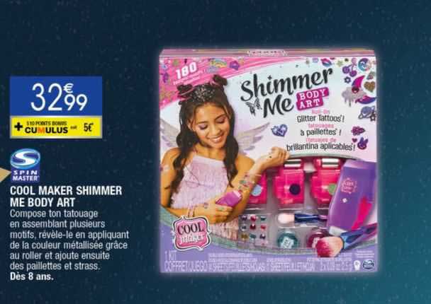 cool maker shimmer me body art spin master