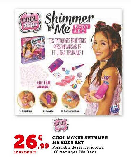cool maker shimmer me body art