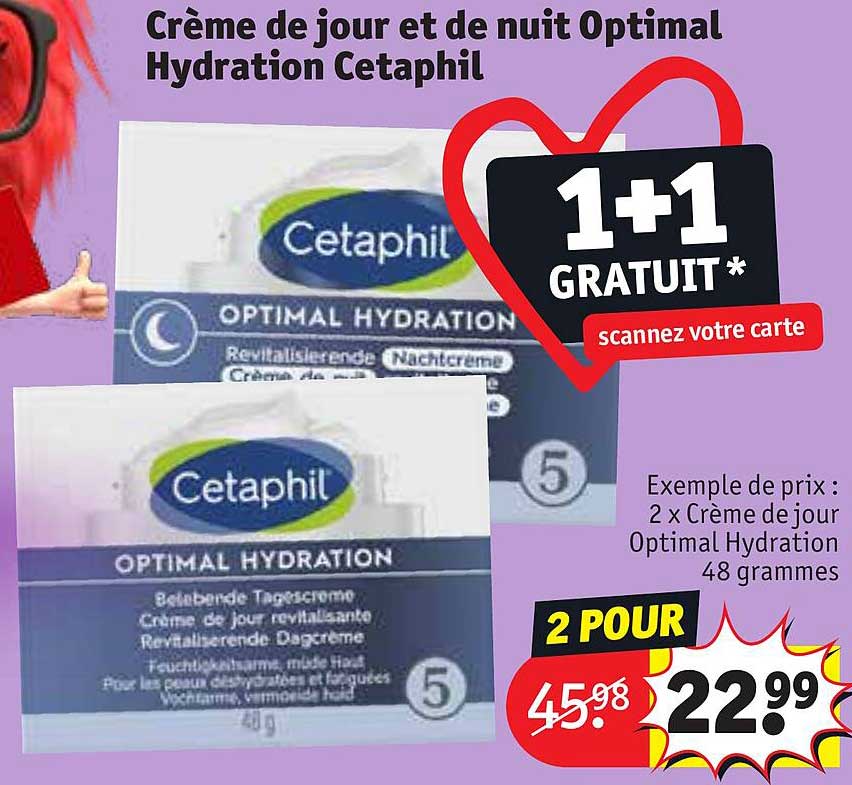 crème de jour et de nuit optimal hydration cetaphil