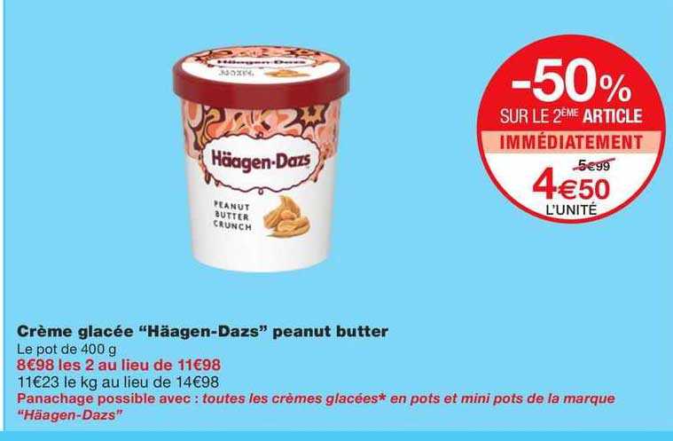 crème glacée "häagen-Dazs" peanut butter