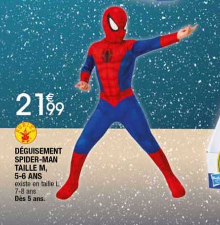 déguisement spider-man taille m, 5-6 ans