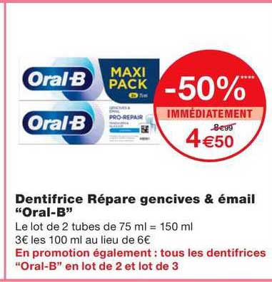 dentifrice répare gencives & émail "oral-b"