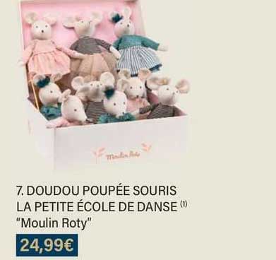 doudou poupée souris la petite école de danse "moulin roty"
