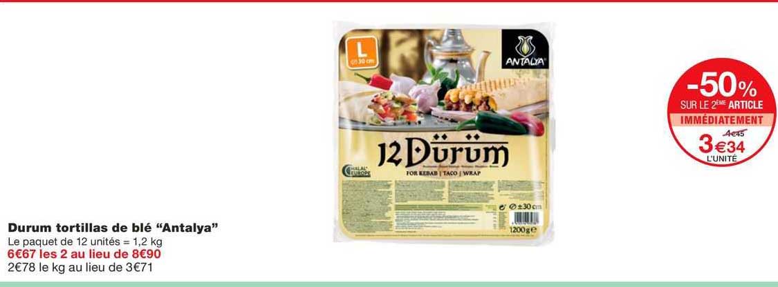 durum tortillas de blé "antalya"