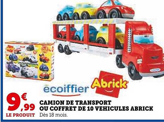 Ecoiffier Camion De Transport Ou Coffret De 10 Vehicules Abrick
