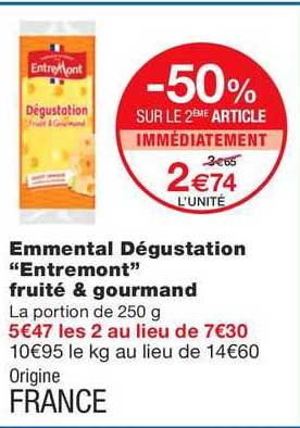 Emmental Dégustation "entreMont" Fruité & Gourmand
