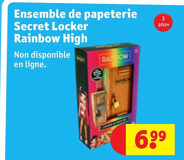 ensemble de papeterie secret locker rainbow high
