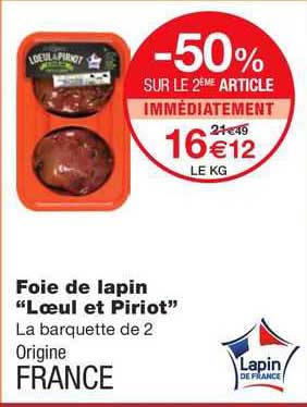 Foie De Lapin "loeul Et Piriot"