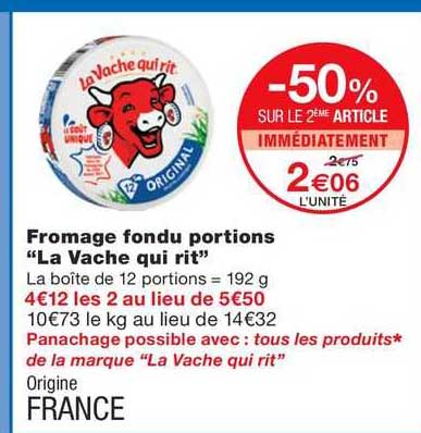 fromage fondu portions "la vache qui rit"