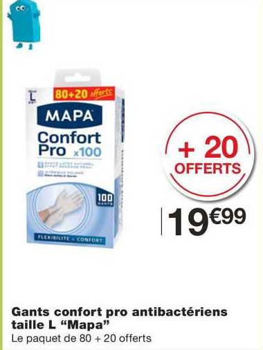 Gants Confort Pro Antibactériens Taille L "mapa"