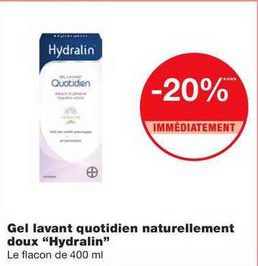 gel lavant quotidien naturellement doux "hydralin"